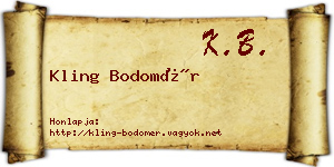 Kling Bodomér névjegykártya