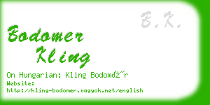bodomer kling business card